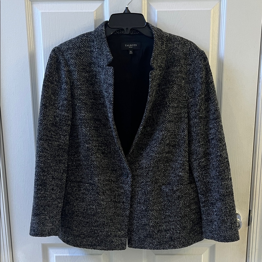 Vintage Talbots Women's Charcoal Gray Blazer